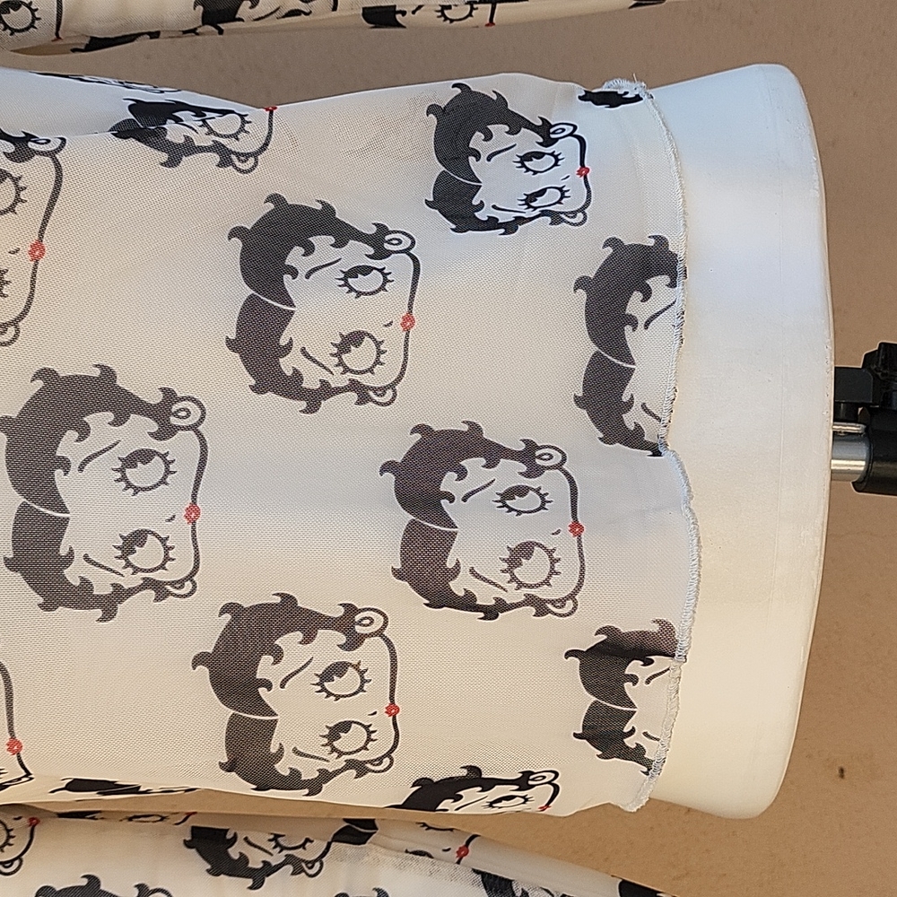 Betty Boop Y2K Punk Goth Sheer Mesh Stretch Long Sleeve Graphic Crop Top M L - Picture 9 of 16